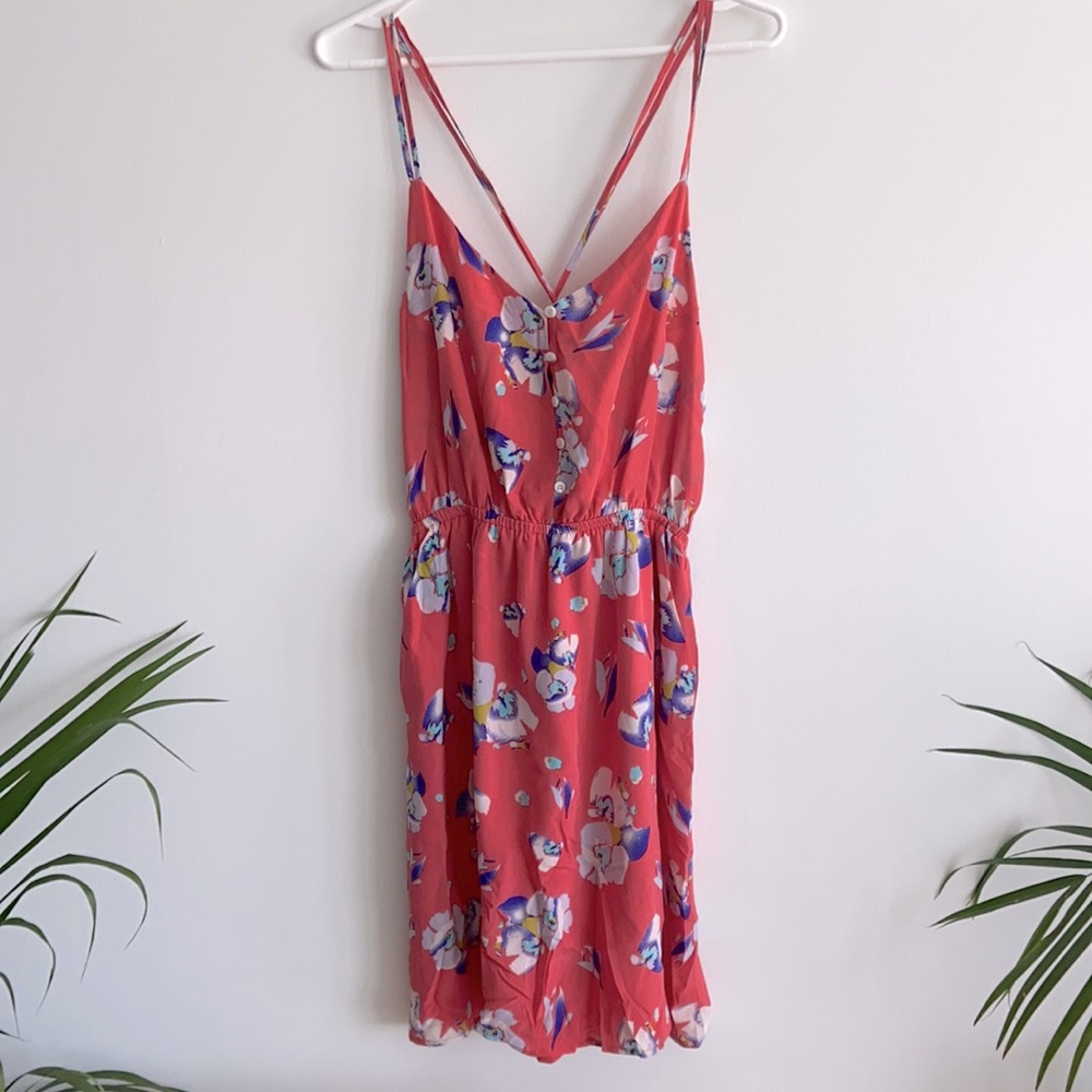 Summery Yumi Kim coral floral silk dress